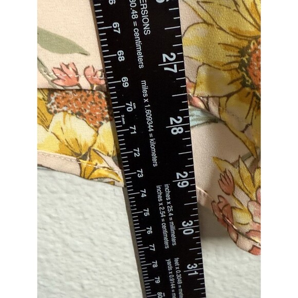 Maurices Delton Floral Zipper Back Sunflower Blouse Women's XL Cuff Sleeve Top - Picture 11 of 13